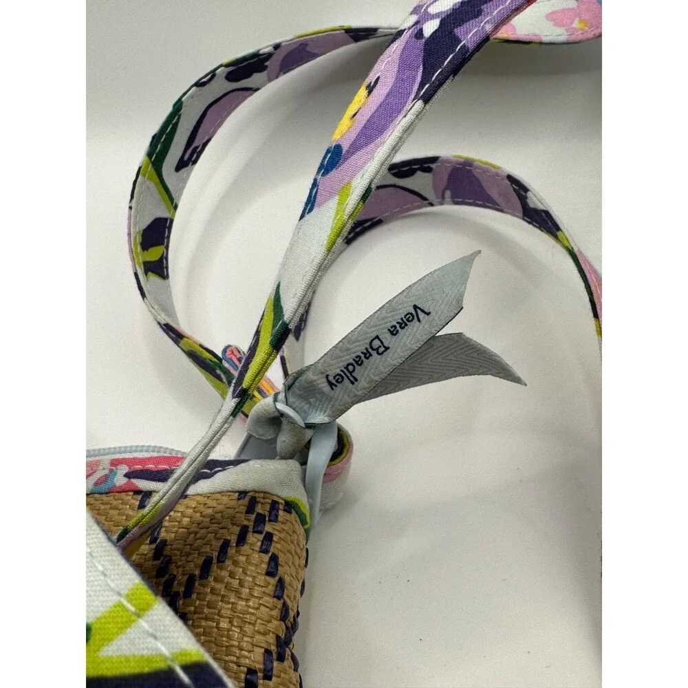 Vera Bradley Straw Purse Bag Marian Floral Beach Crossbody Whale Applique NWT